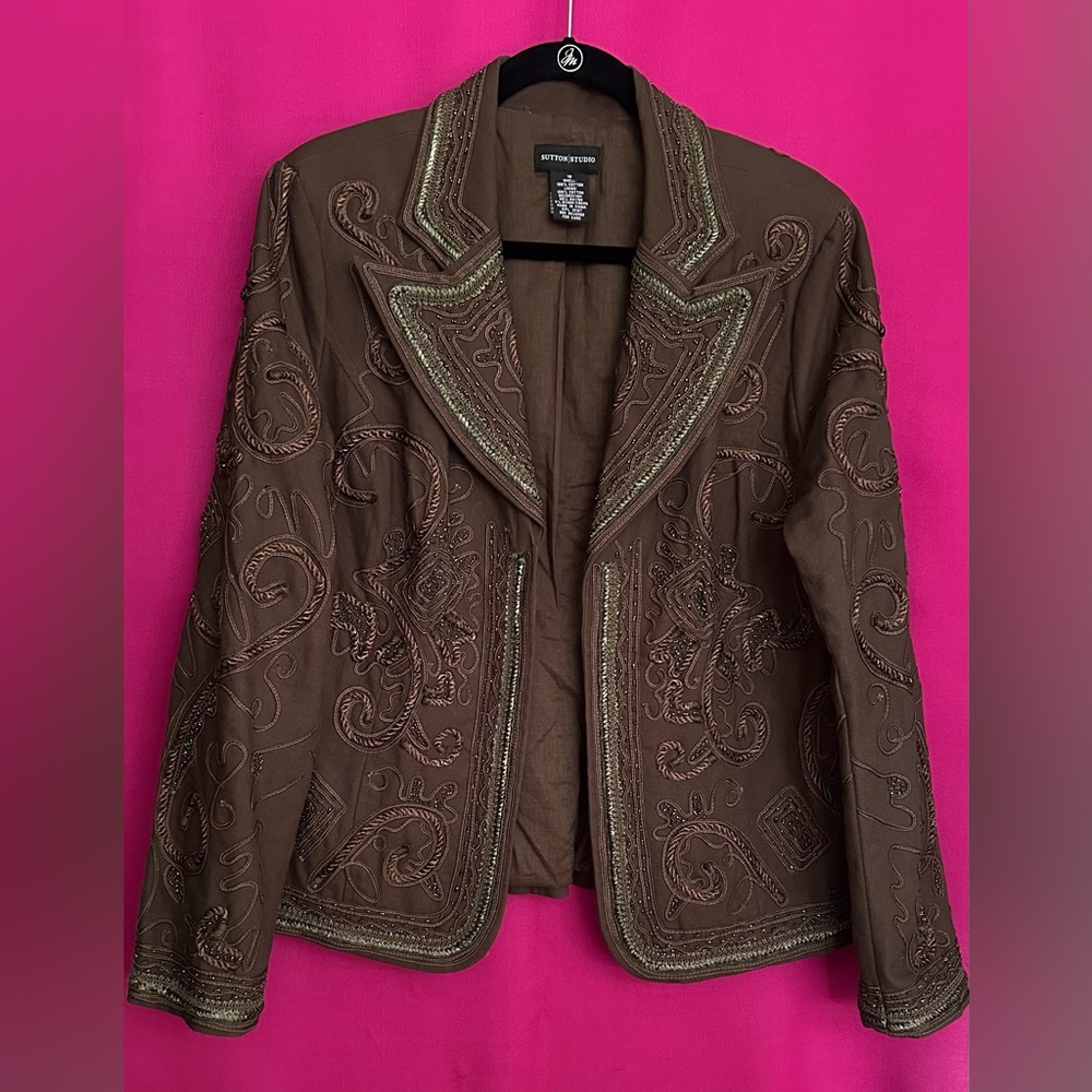 Sutton Studio Embellished Blazer Jacket